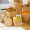 80 Pack Paper Soup Containers with Lids, 16 Oz Disposable Kraft Paper Food Cups, To Go Take Out Cups for Hot Cold Drinks